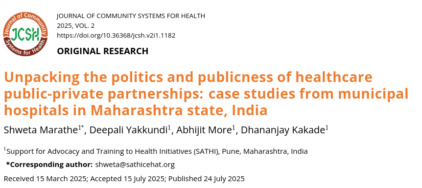 Uncovering the realities of hospital-based PPPs, under Municipal corporations of Maharashtra